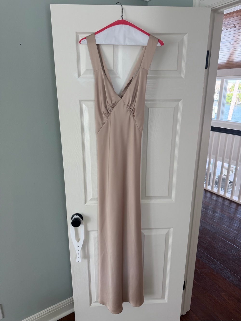 Birdy Grey Beige V-Neck Sleeveless Maxi Dress
